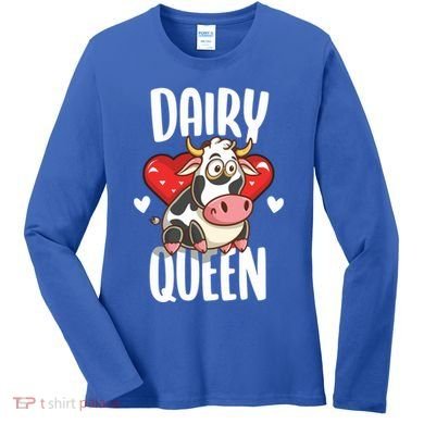 Dairy Queen Cow Farmer Gift Women's Long Sleeve Shirt