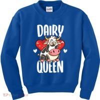 Dairy Queen Cow Farmer Gift Kids Sweatshirt thumb 0
