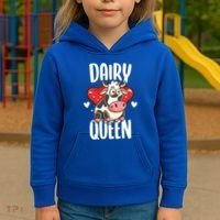 Dairy Queen Cow Farmer Gift Kids Hoodie thumb 3