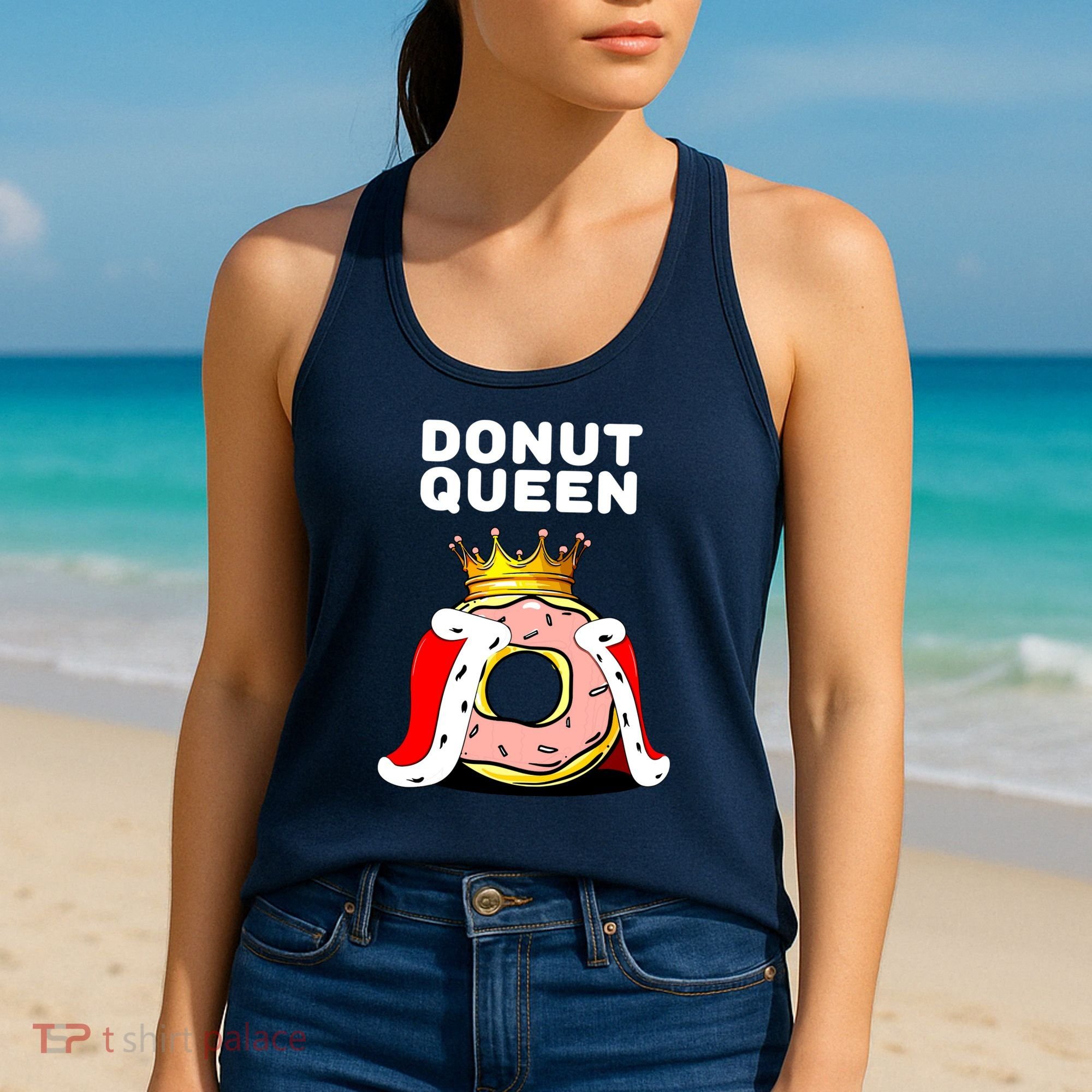 Donut Queen Doughnuts Funny Donut Lover Cute Donut Women's Tank Top