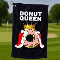 Donut Queen Doughnuts Funny Donut Lover Cute Donut Golf Towel thumb 1