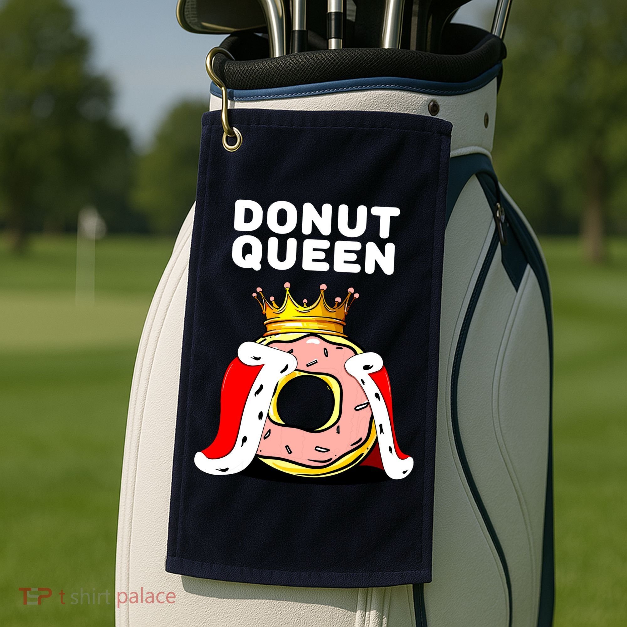 Donut Queen Doughnuts Funny Donut Lover Cute Donut Golf Towel