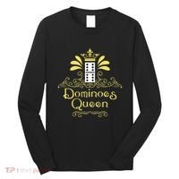 Dominoes Queen Domino Player Dominoes Lover Tile Game Long Sleeve Shirt thumb 0