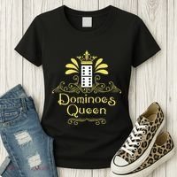 Dominoes Queen Domino Player Dominoes Lover Tile Game Women's T-Shirt thumb 3
