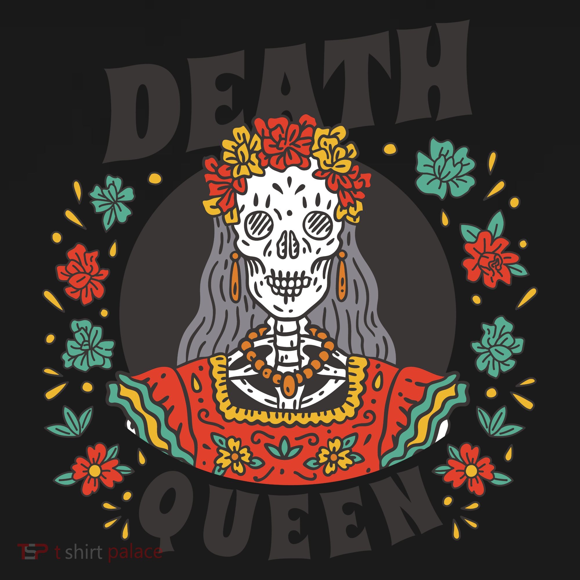 Death Queen Floral Bucket Hat