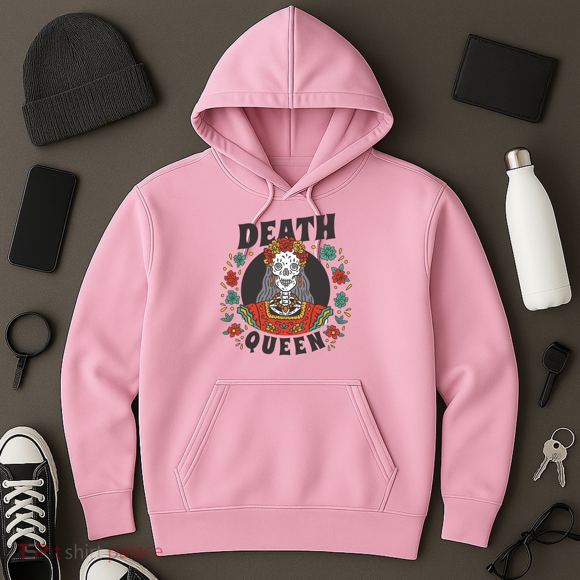 Death Queen Floral Hoodie