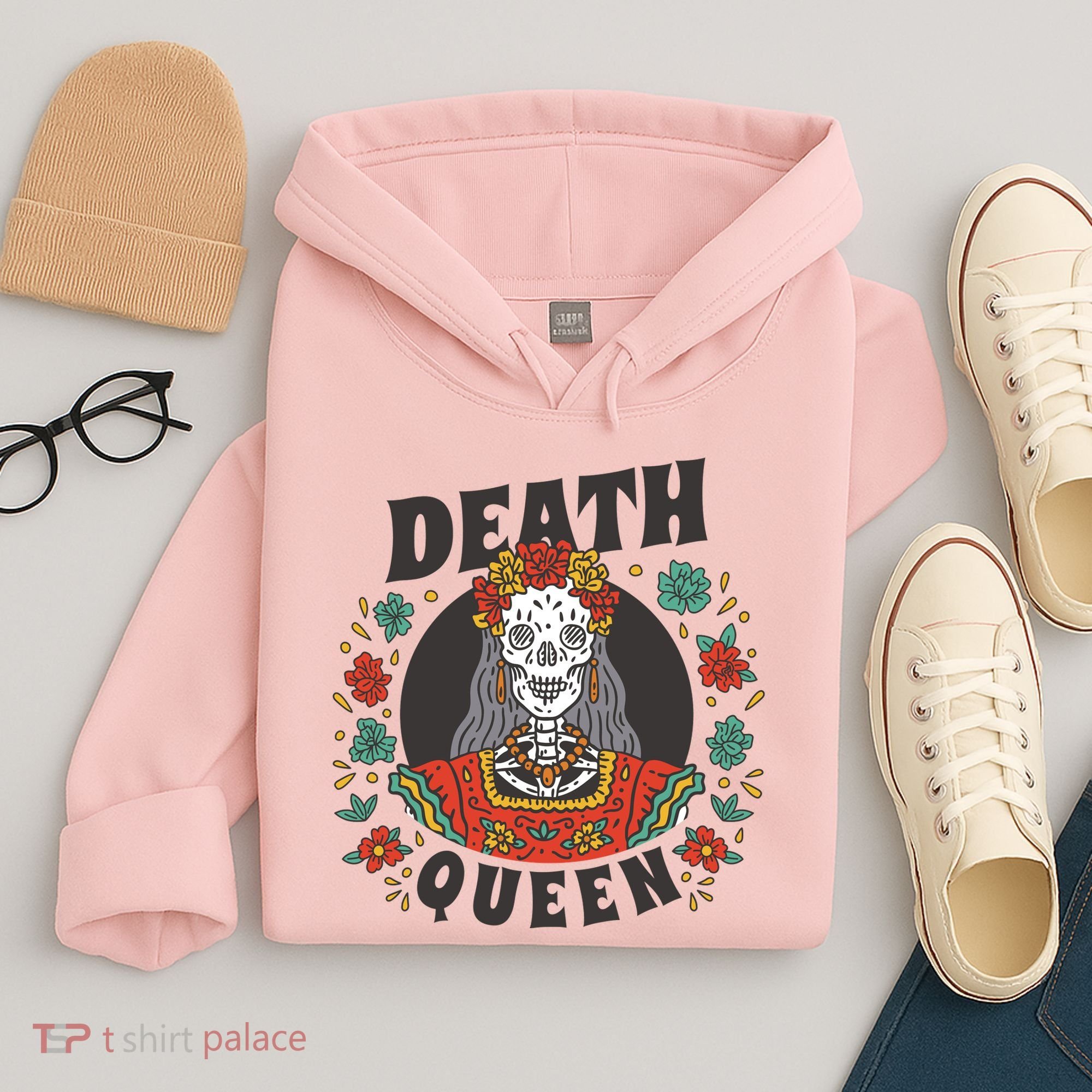 Death Queen Floral Hoodie