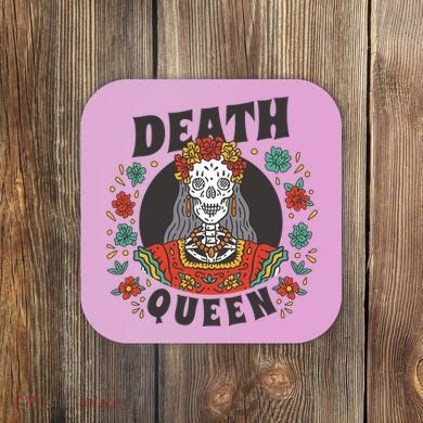 Death Queen Floral Coaster