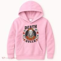 Death Queen Floral Kids Hoodie thumb 0