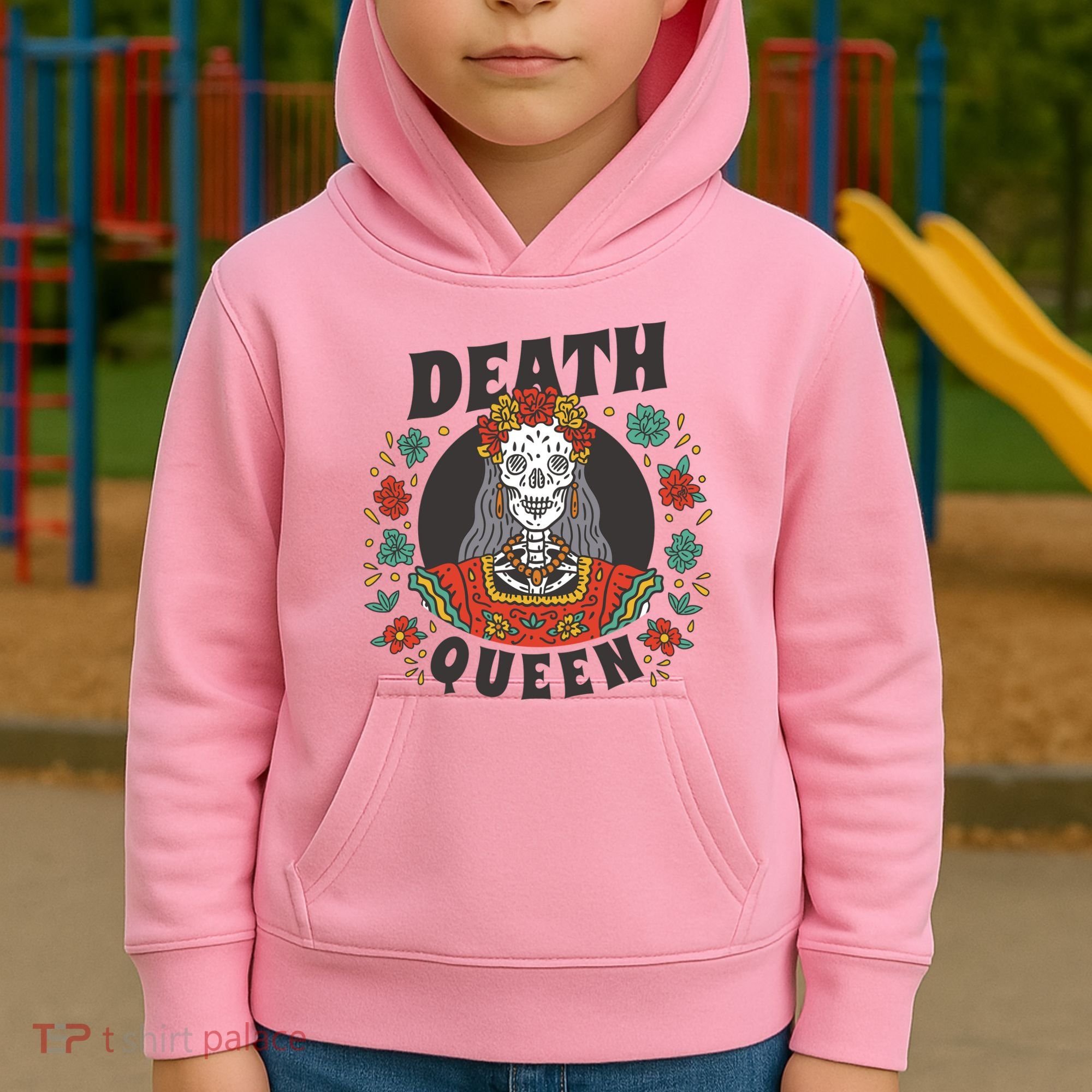 Death Queen Floral Kids Hoodie