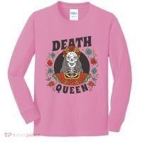 Death Queen Floral Kids Long Sleeve Shirt thumb 0