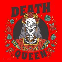 Death Queen Floral Santa Hat thumb 1
