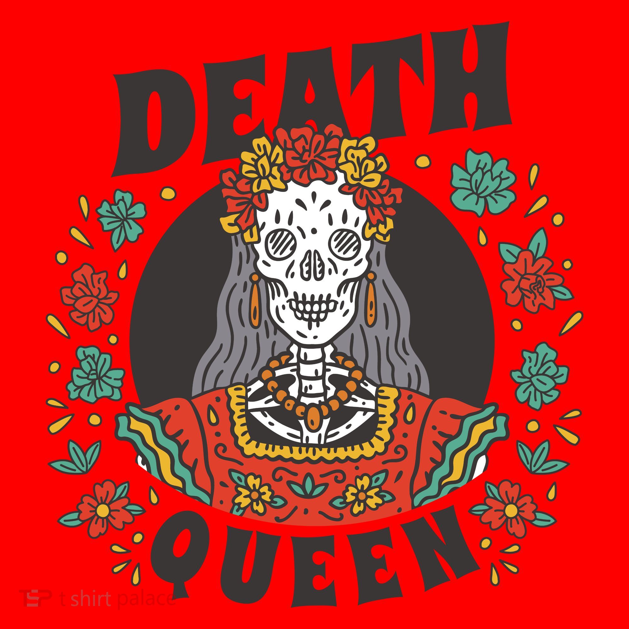 Death Queen Floral Santa Hat