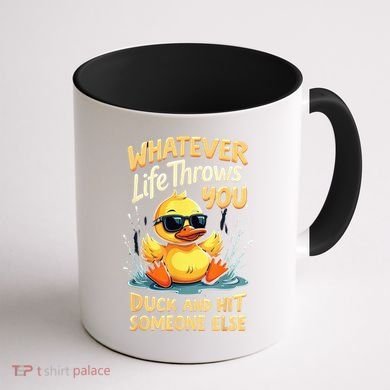Duck Quote Graphics Yellow Rubber Duck Coffee Mug back