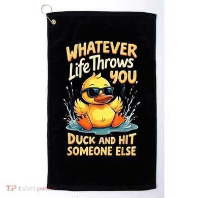 Duck Quote Graphics Yellow Rubber Duck Golf Towel