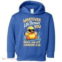 Duck Quote Graphics Yellow Rubber Duck Toddler Hoodie thumb 0