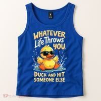 Duck Quote Graphics Yellow Rubber Duck Tank Top thumb 2