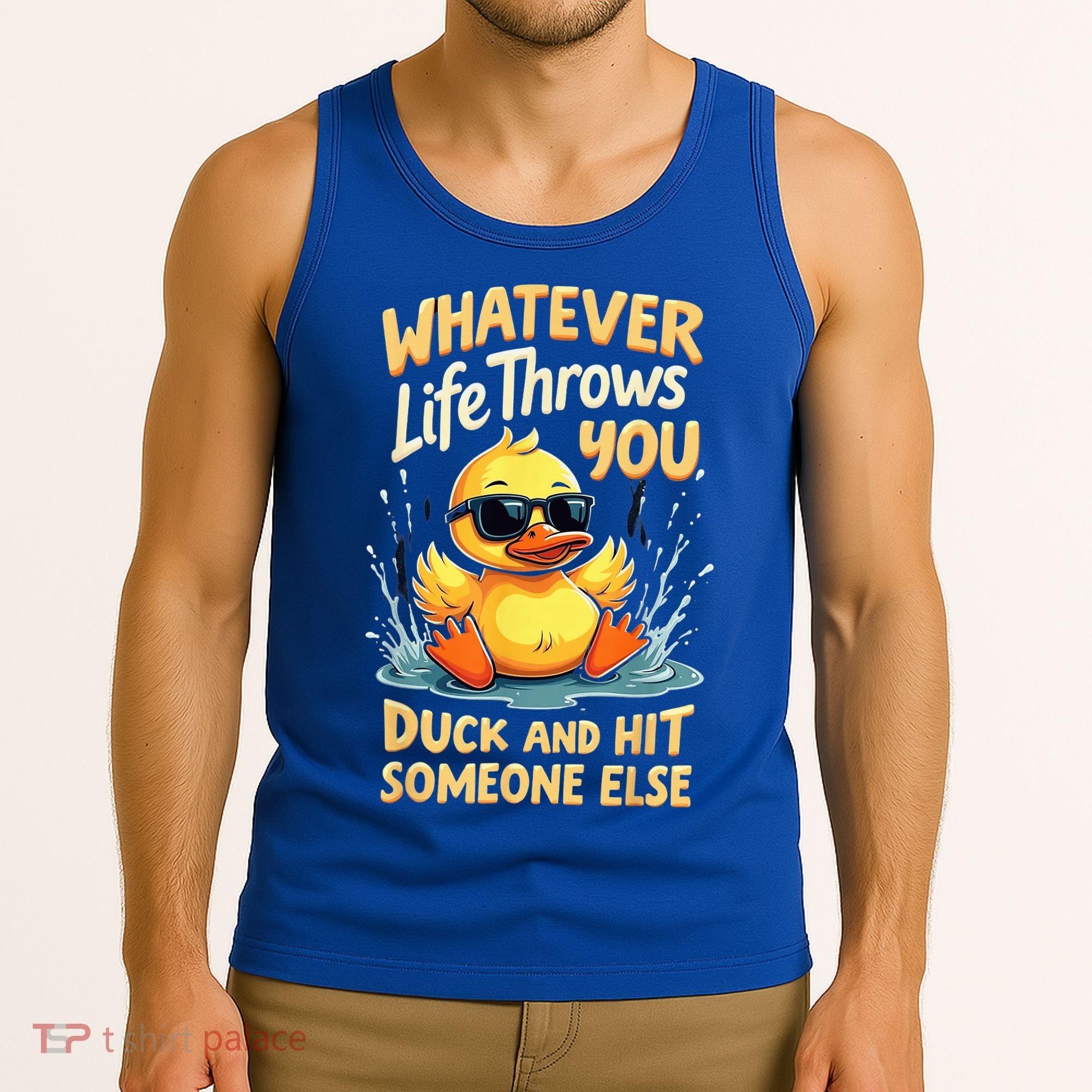 Duck Quote Graphics Yellow Rubber Duck Tank Top