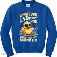 Duck Quote Graphics Yellow Rubber Duck Kids Sweatshirt thumb 0