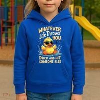 Duck Quote Graphics Yellow Rubber Duck Kids Hoodie thumb 3
