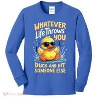 Duck Quote Graphics Yellow Rubber Duck Kids Long Sleeve Shirt thumb 0