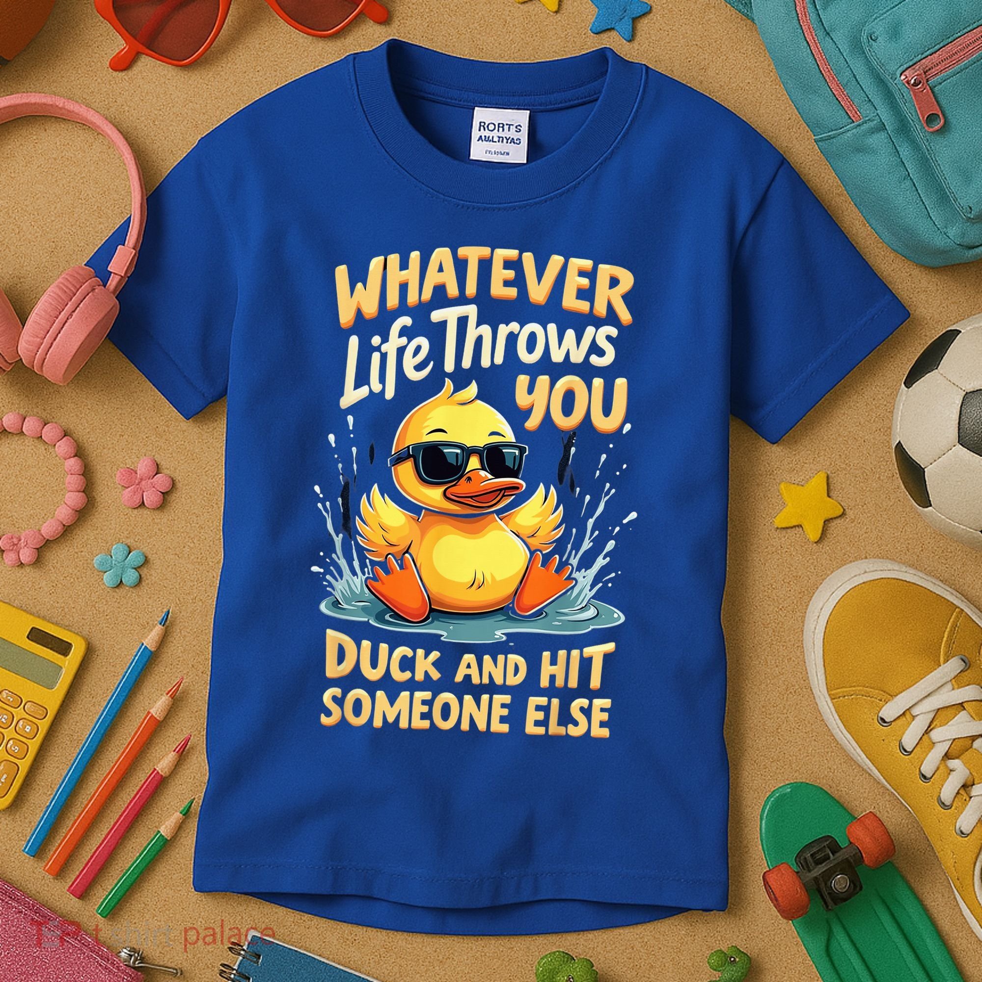 Duck Quote Graphics Yellow Rubber Duck Kids T-Shirt