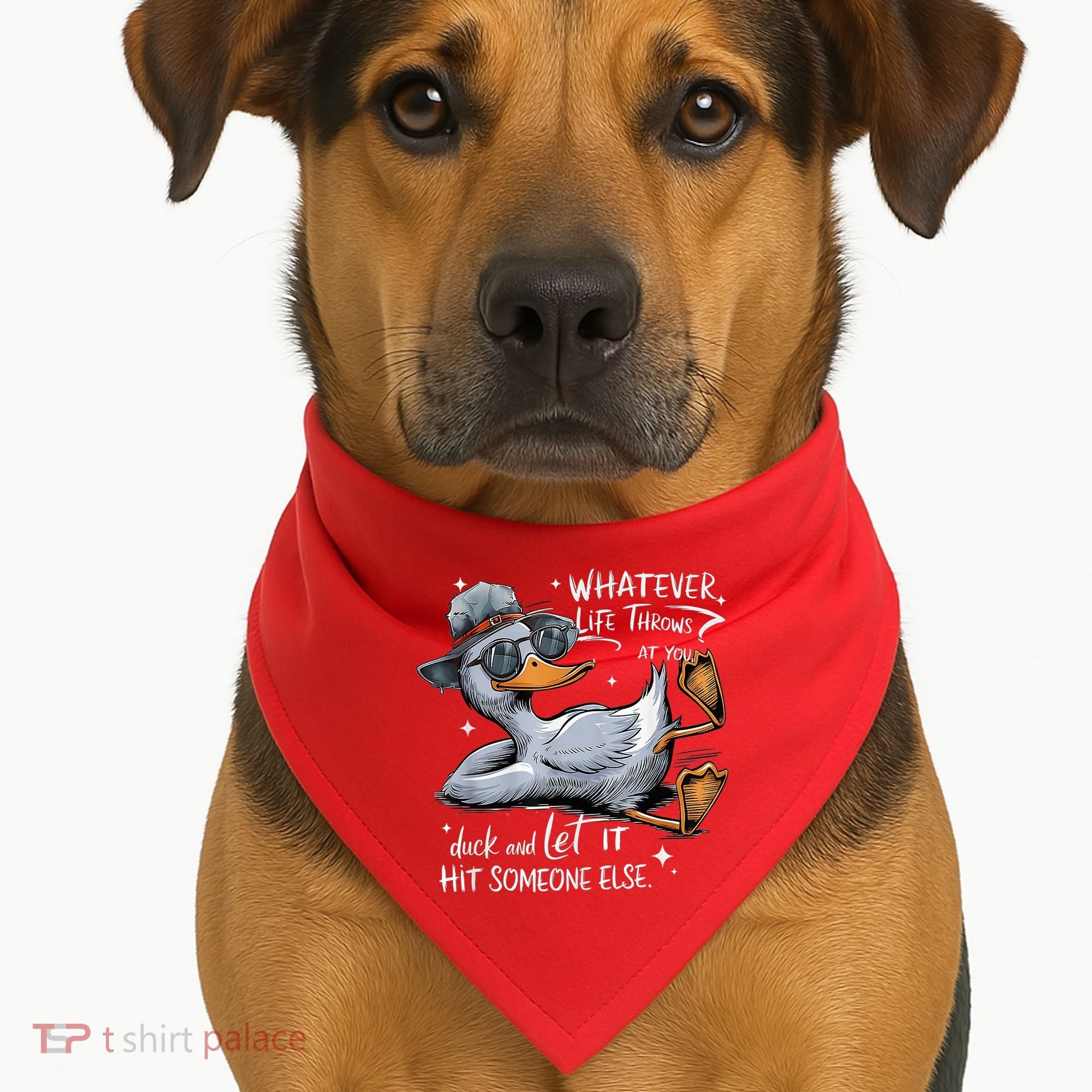 Duck Quote Graphics Whatever Life Throws At You Duck And Let It Hit Someone Else USA-Made Doggie Bandana