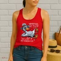 Duck Quote Graphics Whatever Life Throws At You Duck And Let It Hit Someone Else Women's Tank Top thumb 2