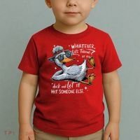 Duck Quote Graphics Whatever Life Throws At You Duck And Let It Hit Someone Else Toddler T-Shirt thumb 2