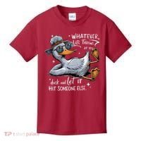 Duck Quote Graphics Whatever Life Throws At You Duck And Let It Hit Someone Else Kids T-Shirt thumb 0