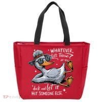 Duck Quote Graphics Whatever Life Throws At You Duck And Let It Hit Someone Else Tote Bag thumb 0