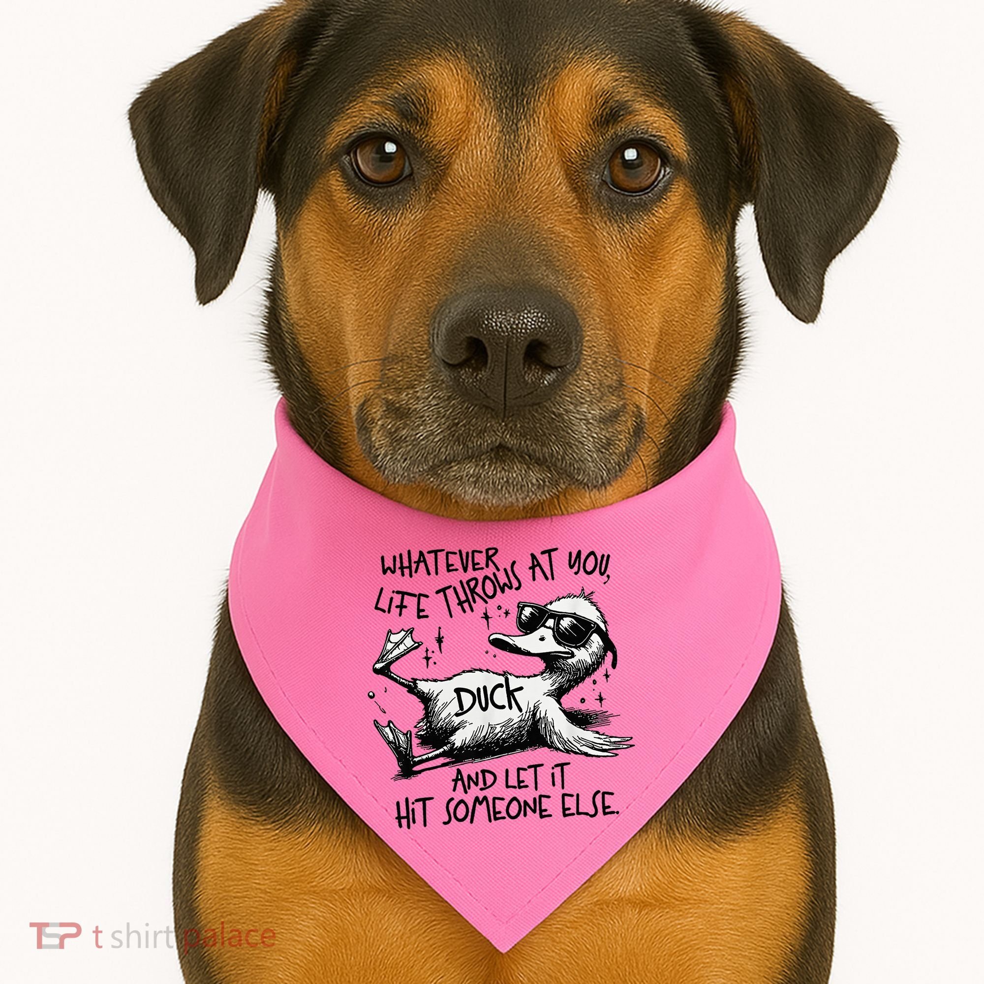 Duck Quote Graphics Whatever Life Throws At You Duck And Let It Hit Someone Else USA-Made Doggie Bandana