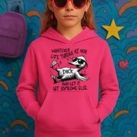 Duck Quote Graphics Whatever Life Throws At You Duck And Let It Hit Someone Else Kids Hoodie thumb 3