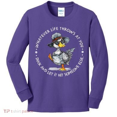 Duck Quote Graphics  Kids Long Sleeve Shirt