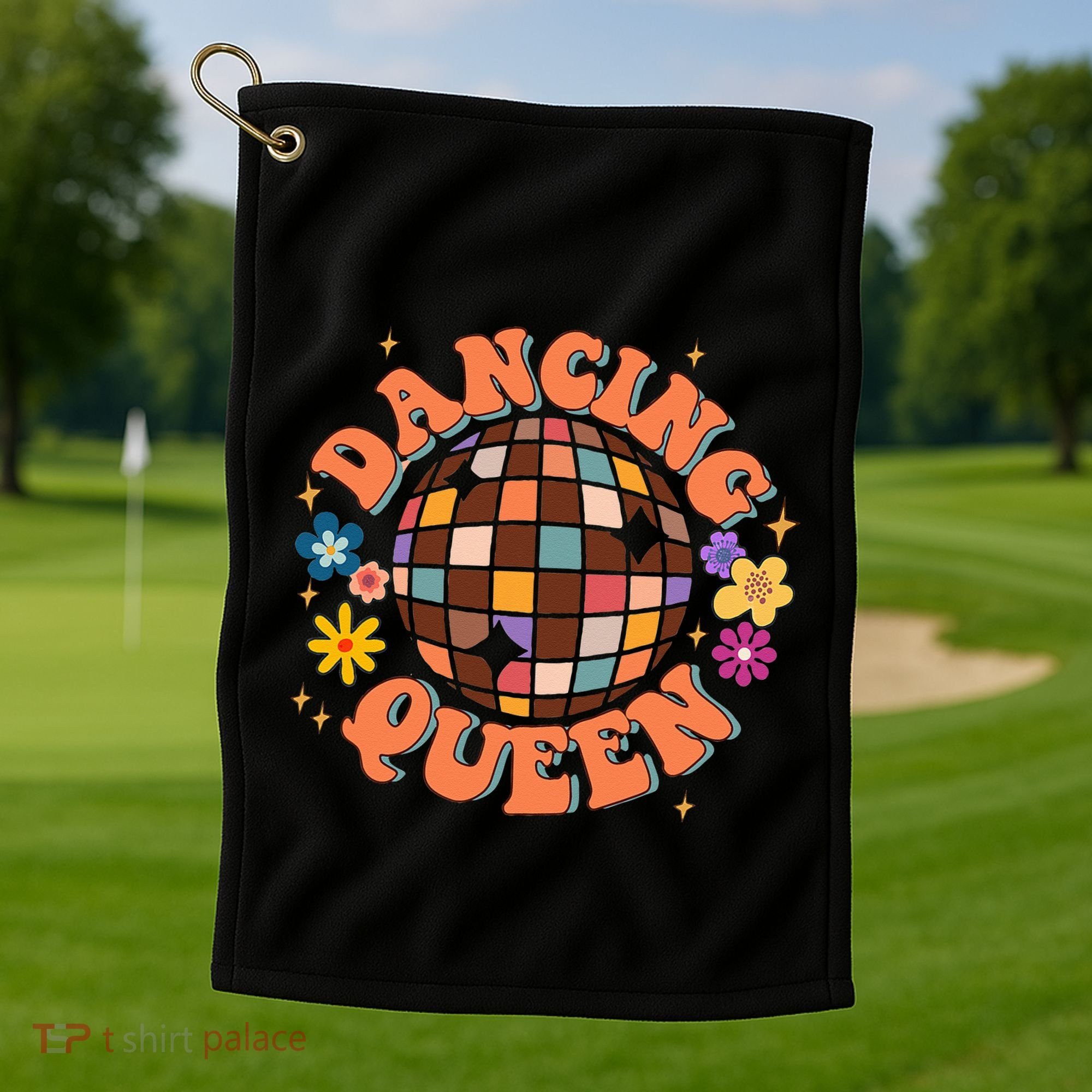 Dancing Queen Retro Bridesmaids 70’s Disco Bachelorette Golf Towel