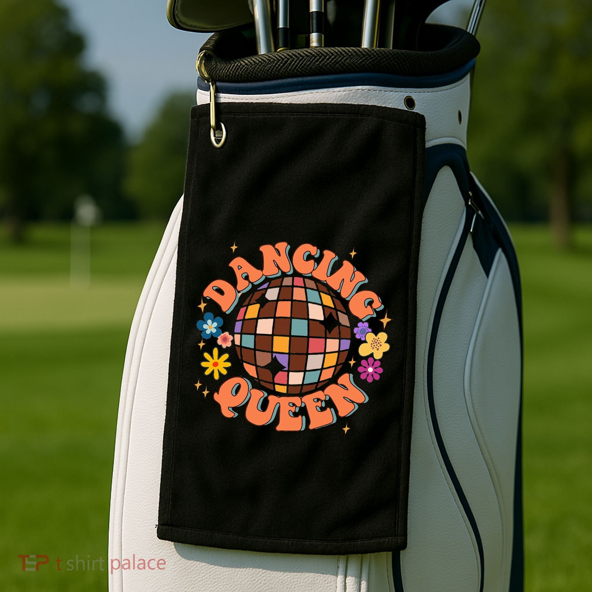 Dancing Queen Retro Bridesmaids 70’s Disco Bachelorette Golf Towel