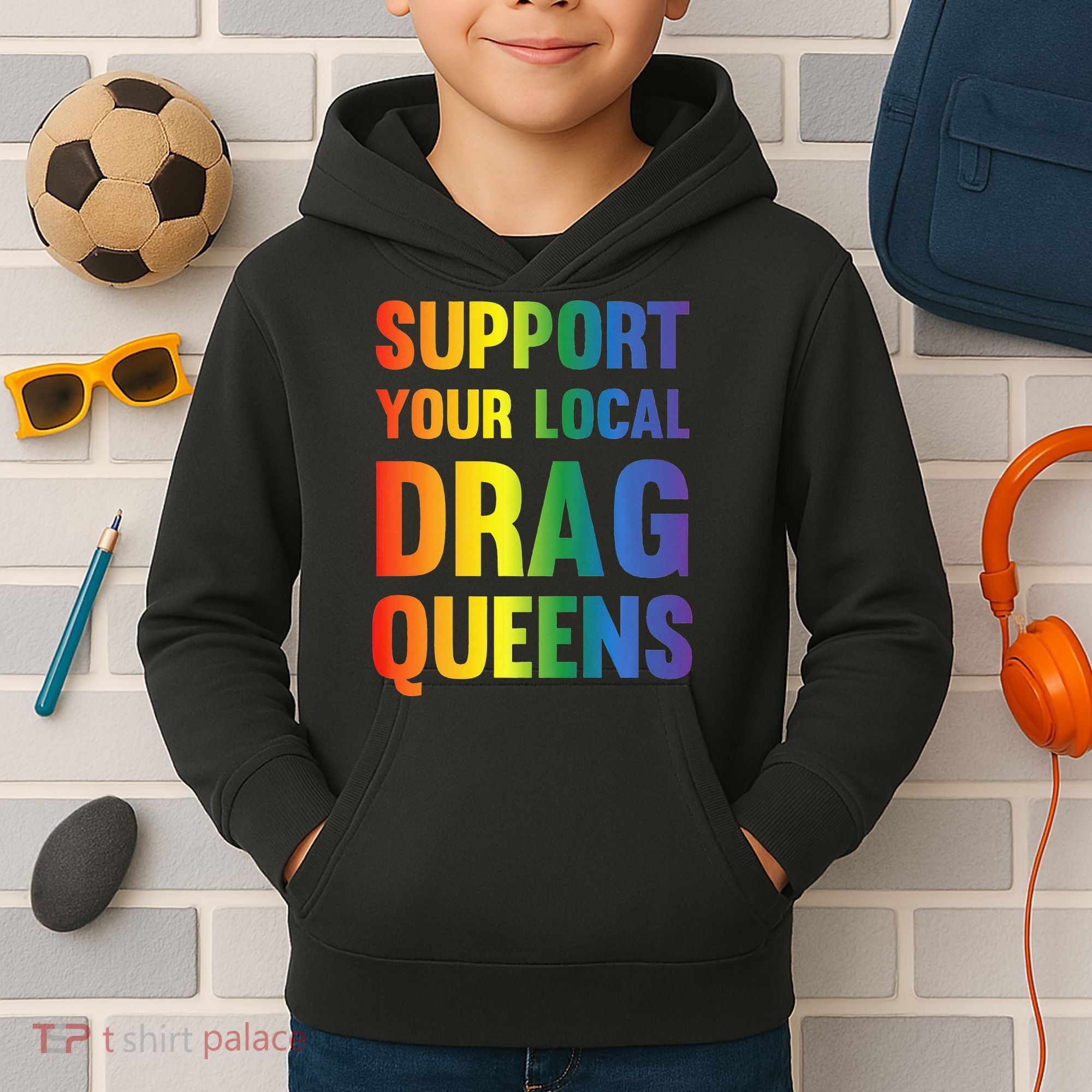 Drag Queen Support Your Local Drag Queens Premium Kids Hoodie