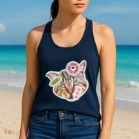 Drama Queen Sad Cat Funny & Ugly Cute Women's Tank Top thumb 2