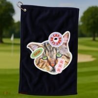 Drama Queen Sad Cat Funny & Ugly Cute Golf Towel thumb 1