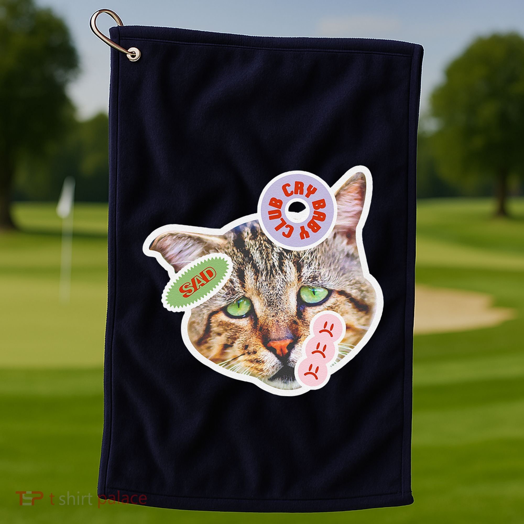 Drama Queen Sad Cat Funny & Ugly Cute Golf Towel