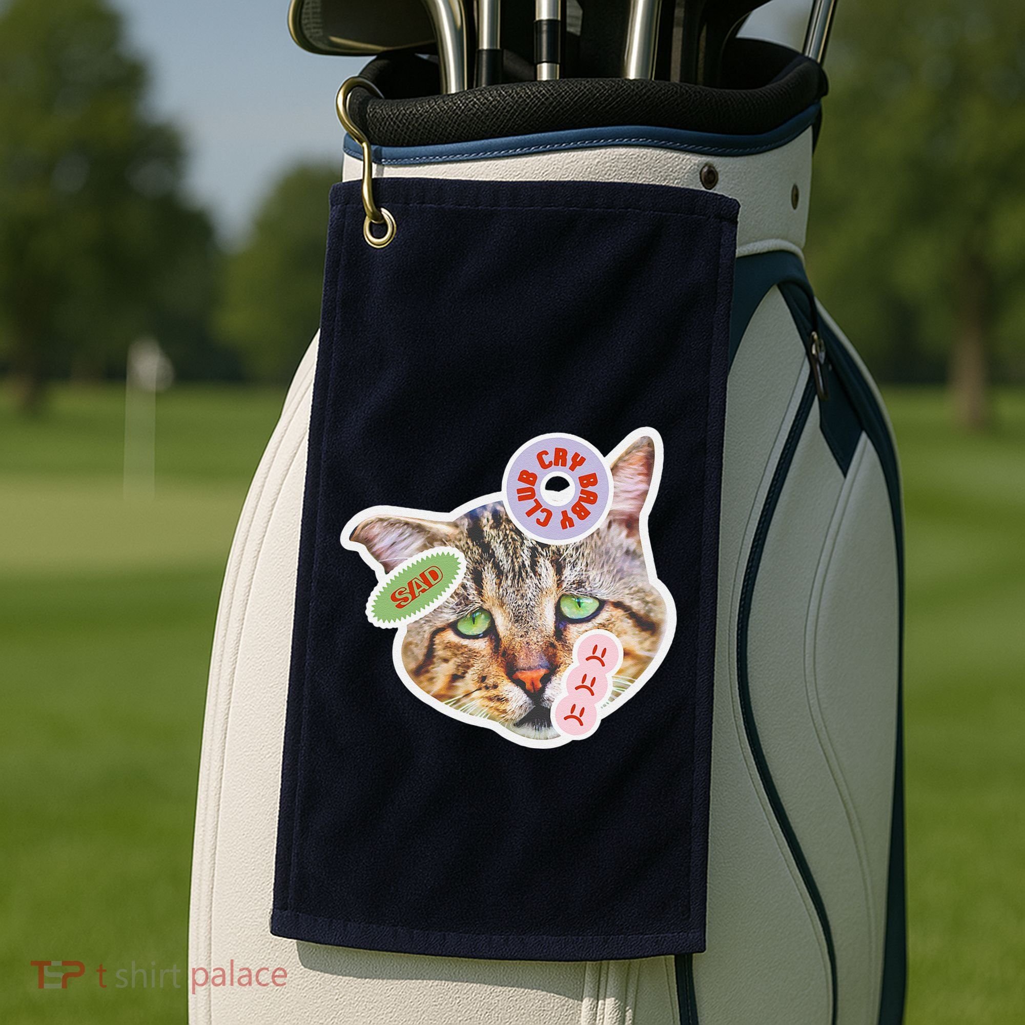 Drama Queen Sad Cat Funny & Ugly Cute Golf Towel