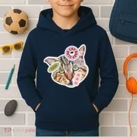 Drama Queen Sad Cat Funny & Ugly Cute Kids Hoodie thumb 2