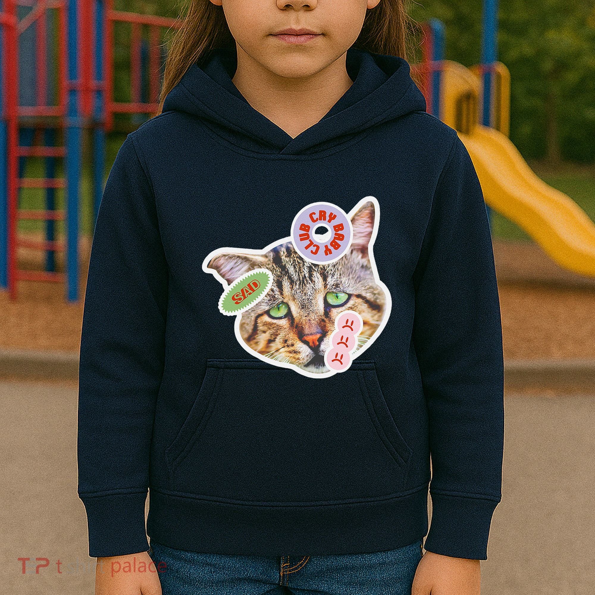 Drama Queen Sad Cat Funny & Ugly Cute Kids Hoodie