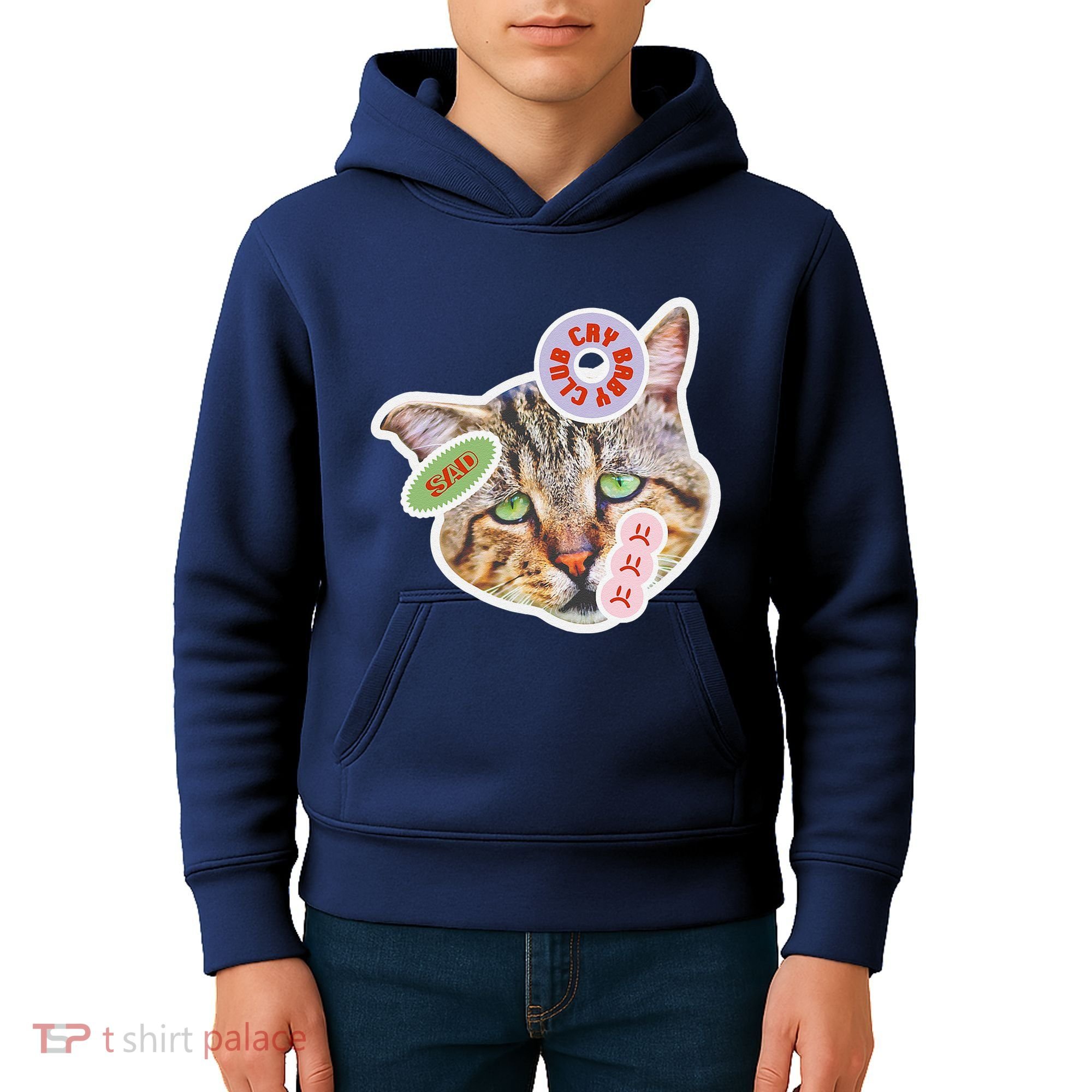 Drama Queen Sad Cat Funny & Ugly Cute Kids Hoodie