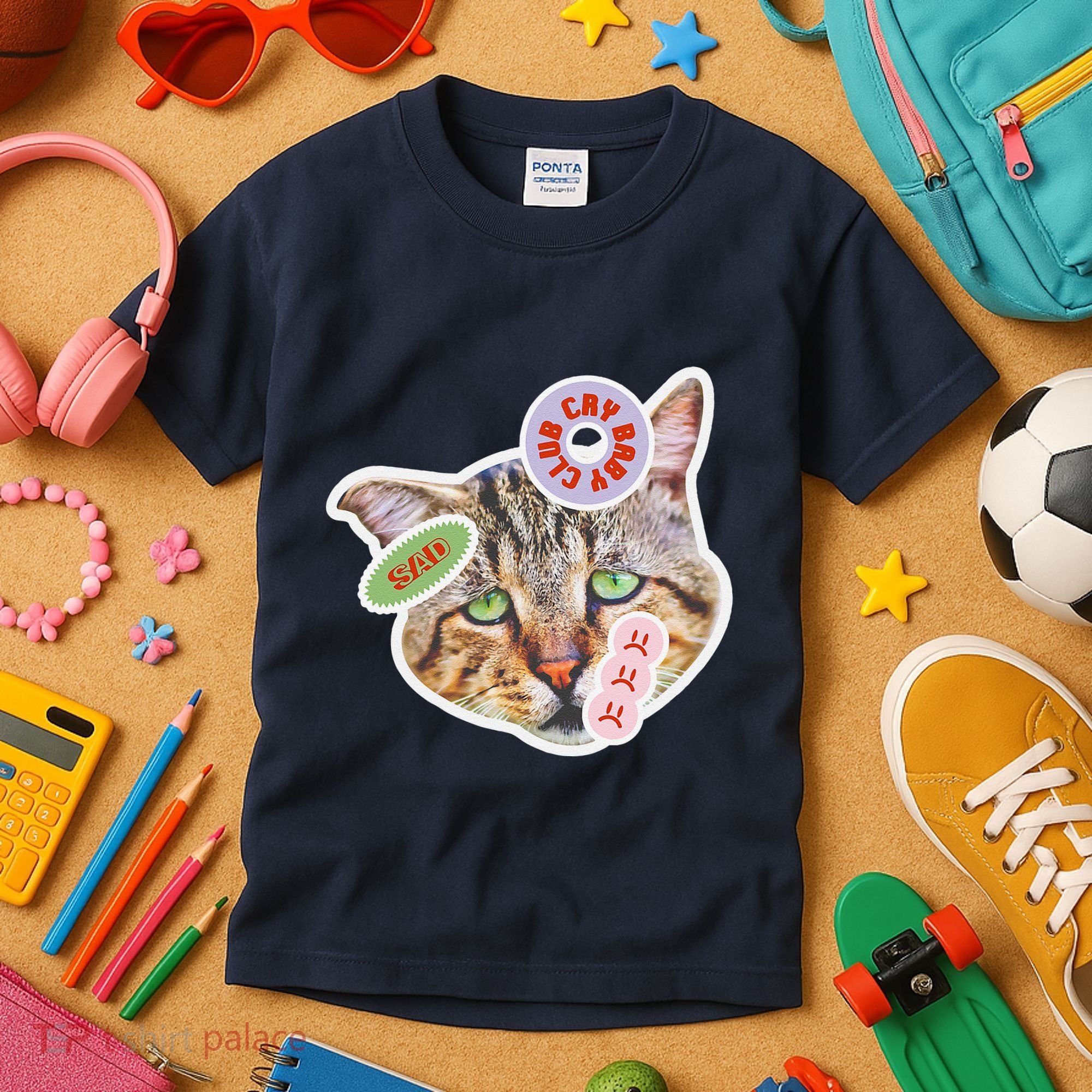 Drama Queen Sad Cat Funny & Ugly Cute Kids T-Shirt