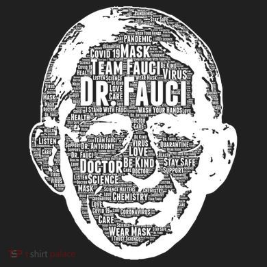 Dr. Fauci Word Face Portrait Comfort Colors Boxy T-Shirt