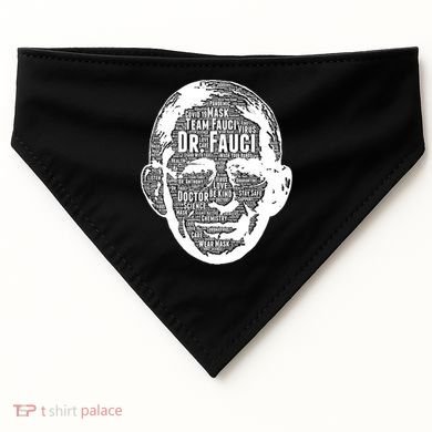 Dr. Fauci Word Face Portrait USA-Made Doggie Bandana