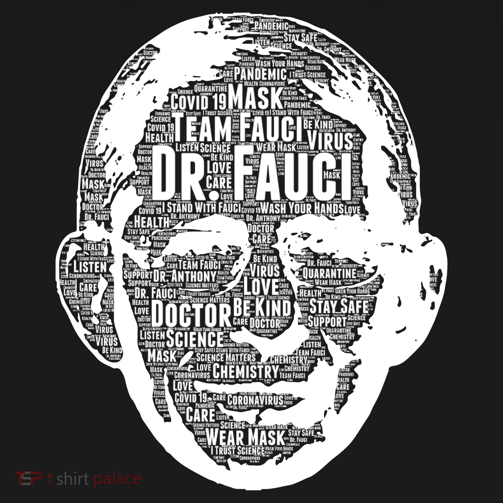 Dr. Fauci Word Face Portrait Backpack