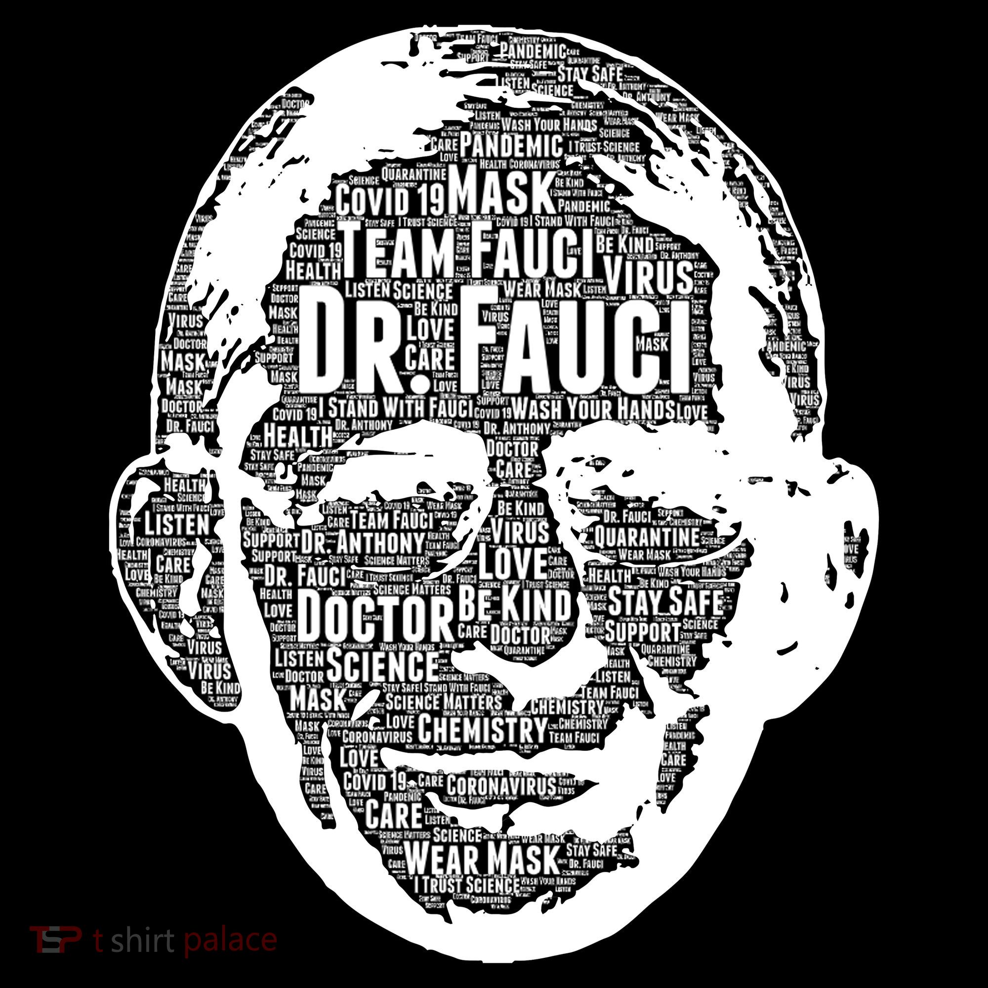 Dr. Fauci Word Face Portrait Mousepad