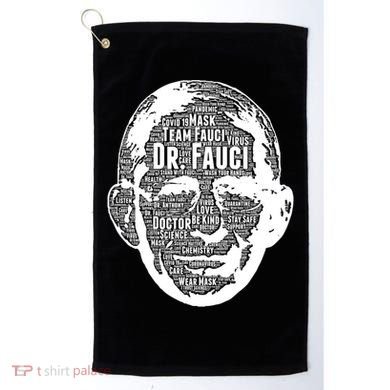 Dr. Fauci Word Face Portrait Golf Towel